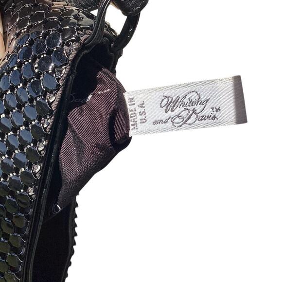 Vtg Whiting & Davis Purse Small Crossbody Bag Black Metal Classic Formal Dance - Picture 4 of 10